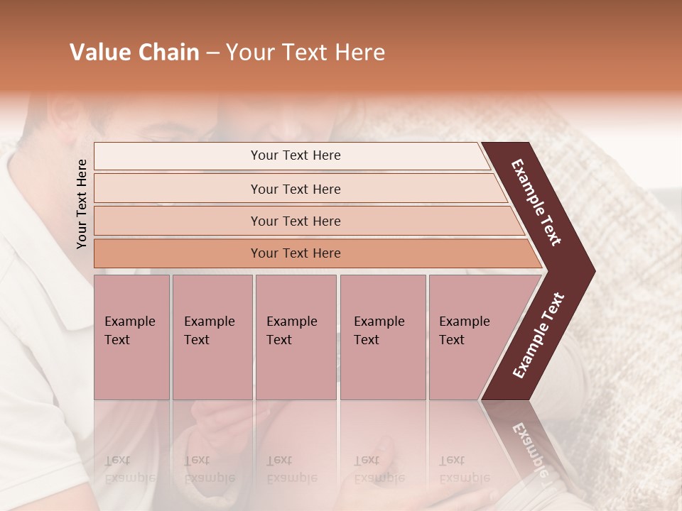 A Man And Woman Sitting On A Couch Looking At A Picture PowerPoint Template