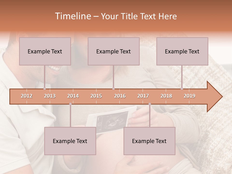A Man And Woman Sitting On A Couch Looking At A Picture PowerPoint Template