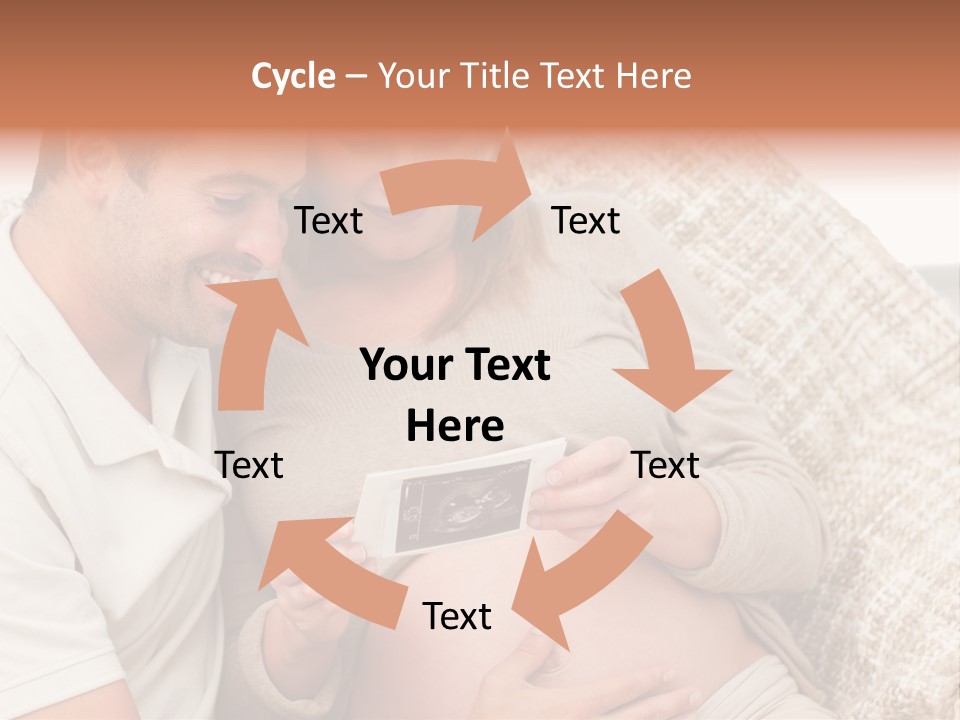 A Man And Woman Sitting On A Couch Looking At A Picture PowerPoint Template