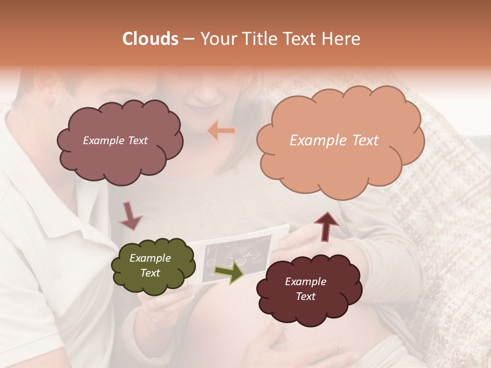 A Man And Woman Sitting On A Couch Looking At A Picture PowerPoint Template