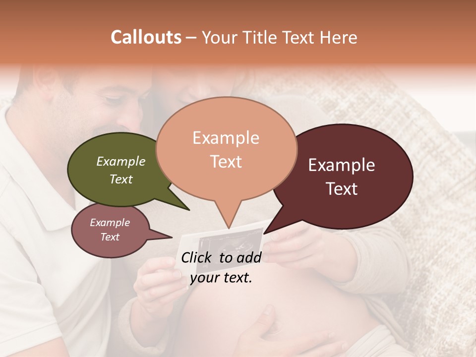 A Man And Woman Sitting On A Couch Looking At A Picture PowerPoint Template