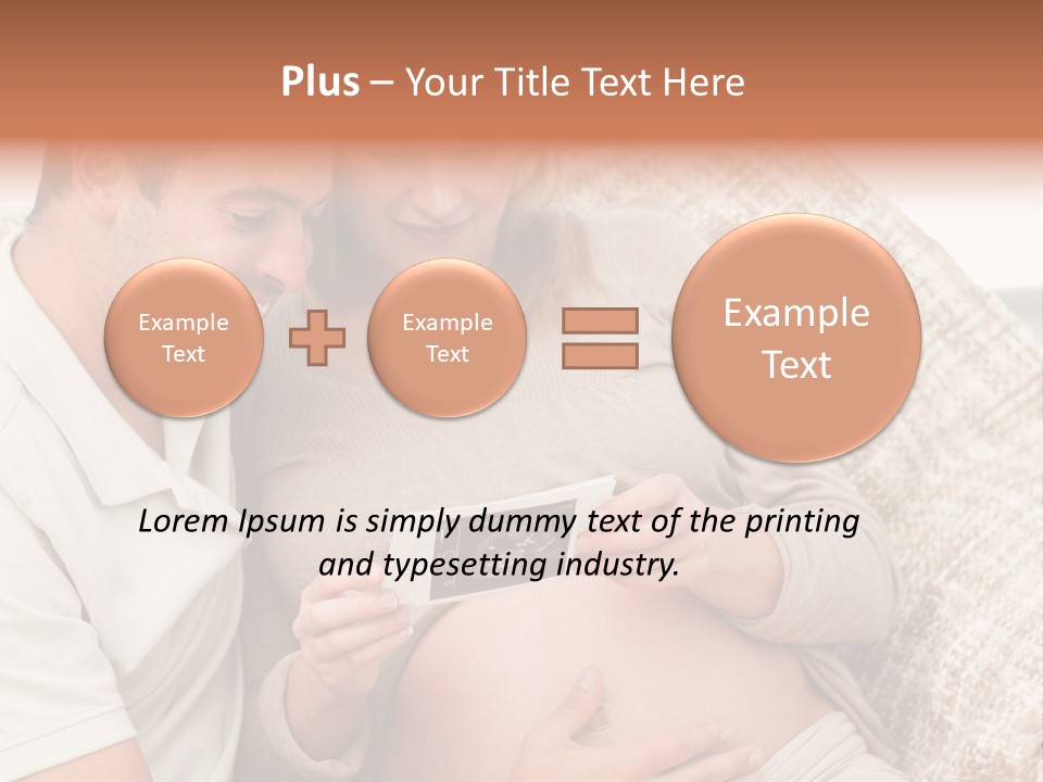 A Man And Woman Sitting On A Couch Looking At A Picture PowerPoint Template