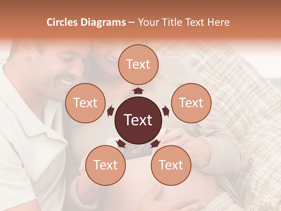 A Man And Woman Sitting On A Couch Looking At A Picture PowerPoint Template