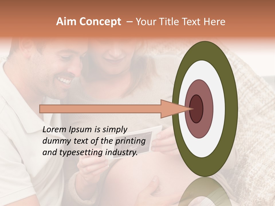 A Man And Woman Sitting On A Couch Looking At A Picture PowerPoint Template