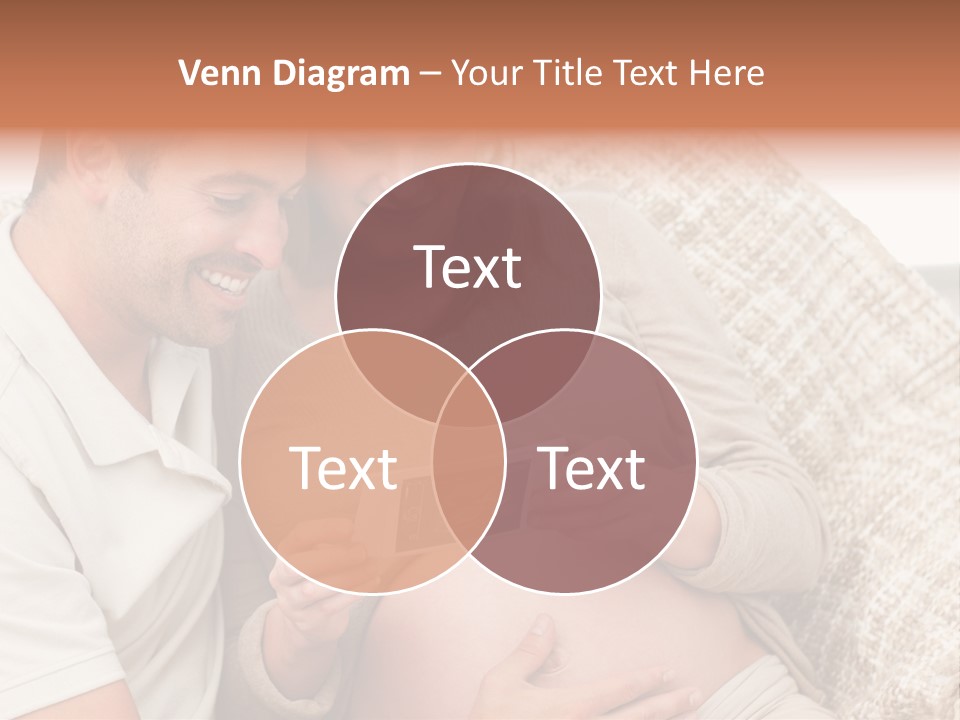 A Man And Woman Sitting On A Couch Looking At A Picture PowerPoint Template