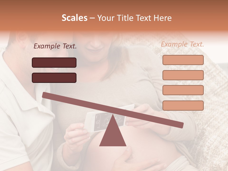 A Man And Woman Sitting On A Couch Looking At A Picture PowerPoint Template