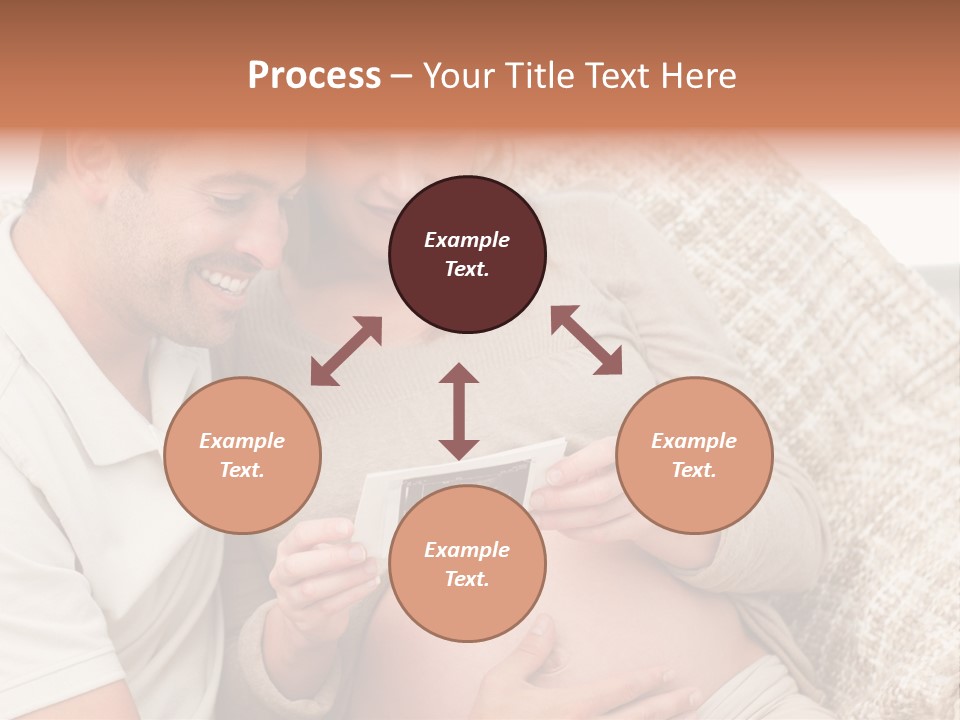 A Man And Woman Sitting On A Couch Looking At A Picture PowerPoint Template