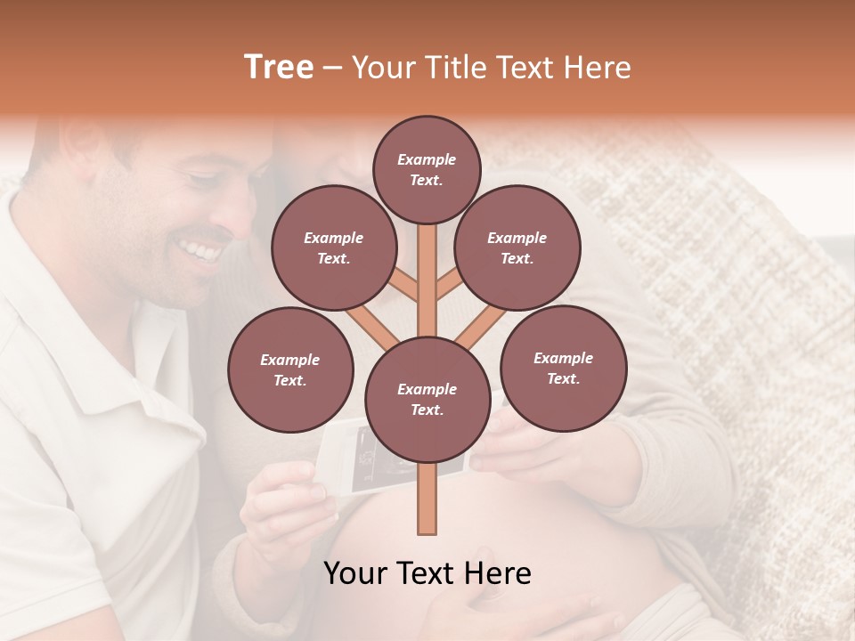 A Man And Woman Sitting On A Couch Looking At A Picture PowerPoint Template