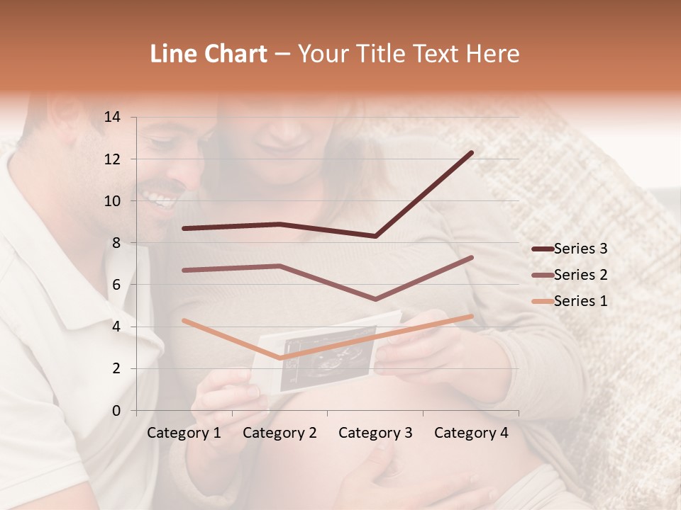 A Man And Woman Sitting On A Couch Looking At A Picture PowerPoint Template