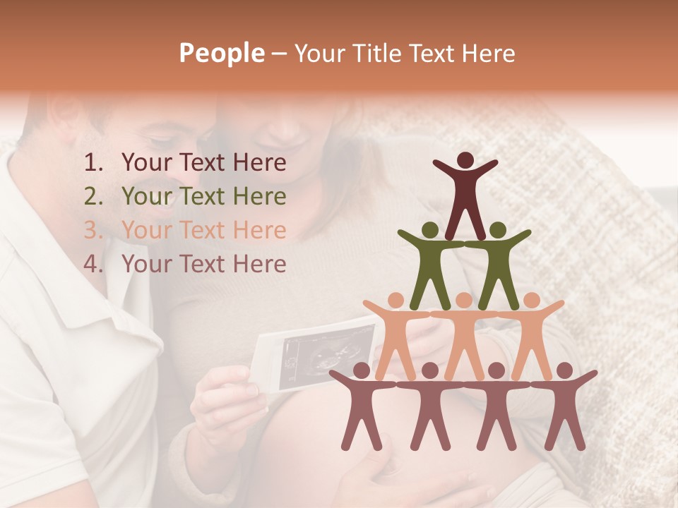 A Man And Woman Sitting On A Couch Looking At A Picture PowerPoint Template