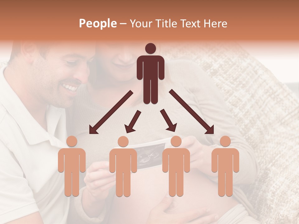 A Man And Woman Sitting On A Couch Looking At A Picture PowerPoint Template