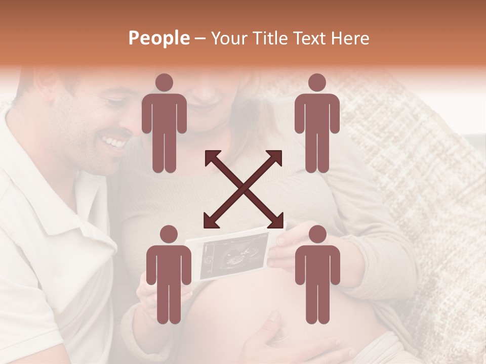 A Man And Woman Sitting On A Couch Looking At A Picture PowerPoint Template