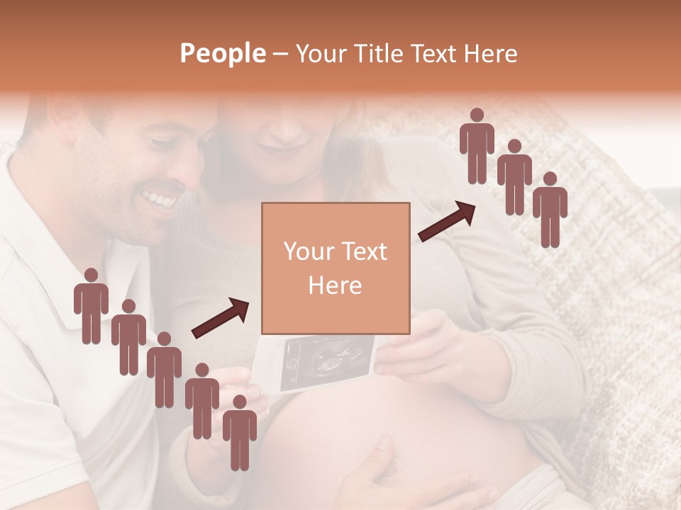 A Man And Woman Sitting On A Couch Looking At A Picture PowerPoint Template
