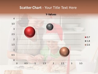 A Woman And A Child In Santa Hats Are At A Table PowerPoint Template