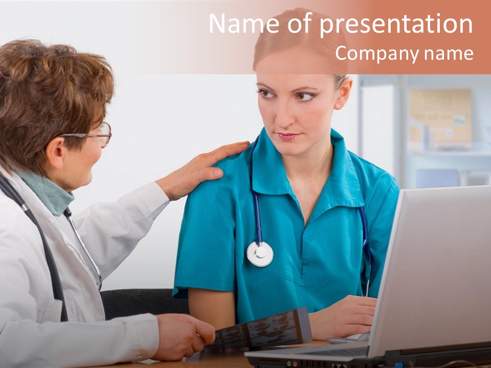 A Doctor Checking A Patient's Chest With A Stethoscope PowerPoint Template