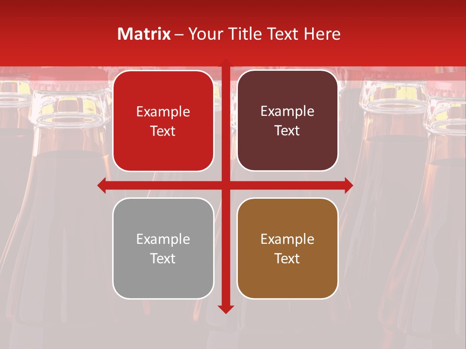 A Group Of Bottles Of Soda With Red Caps PowerPoint Template