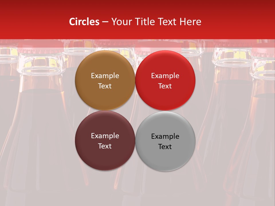 A Group Of Bottles Of Soda With Red Caps PowerPoint Template