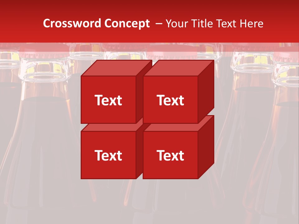 A Group Of Bottles Of Soda With Red Caps PowerPoint Template