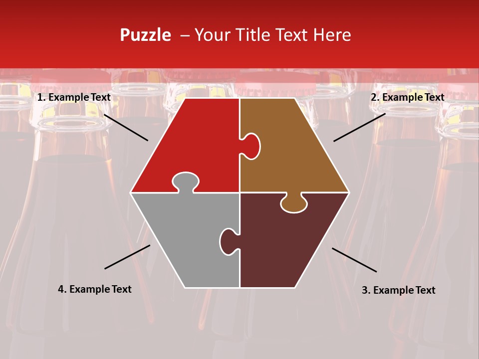 A Group Of Bottles Of Soda With Red Caps PowerPoint Template