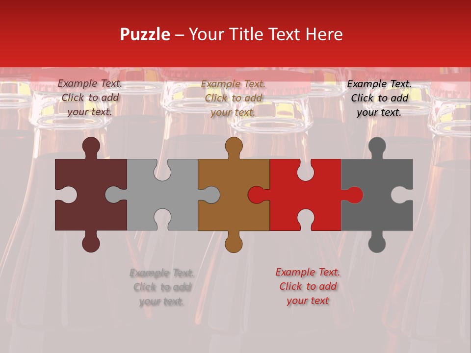 A Group Of Bottles Of Soda With Red Caps PowerPoint Template
