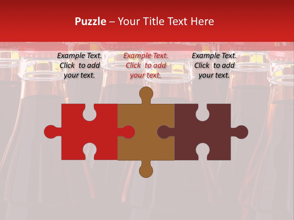 A Group Of Bottles Of Soda With Red Caps PowerPoint Template