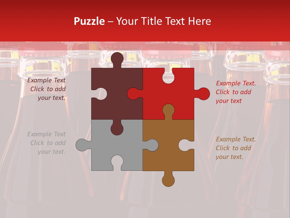 A Group Of Bottles Of Soda With Red Caps PowerPoint Template