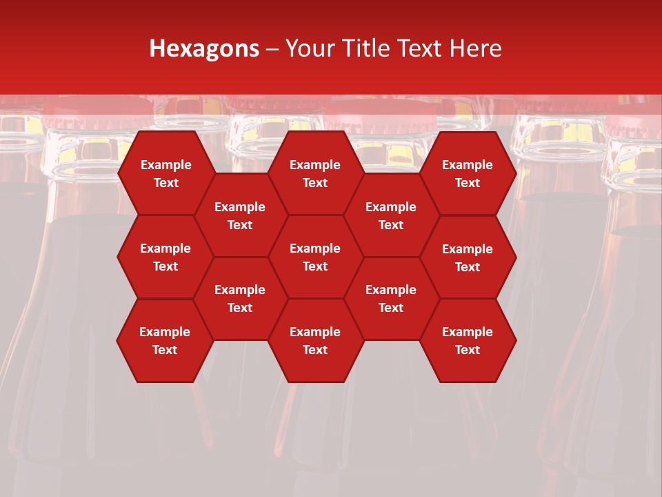 A Group Of Bottles Of Soda With Red Caps PowerPoint Template