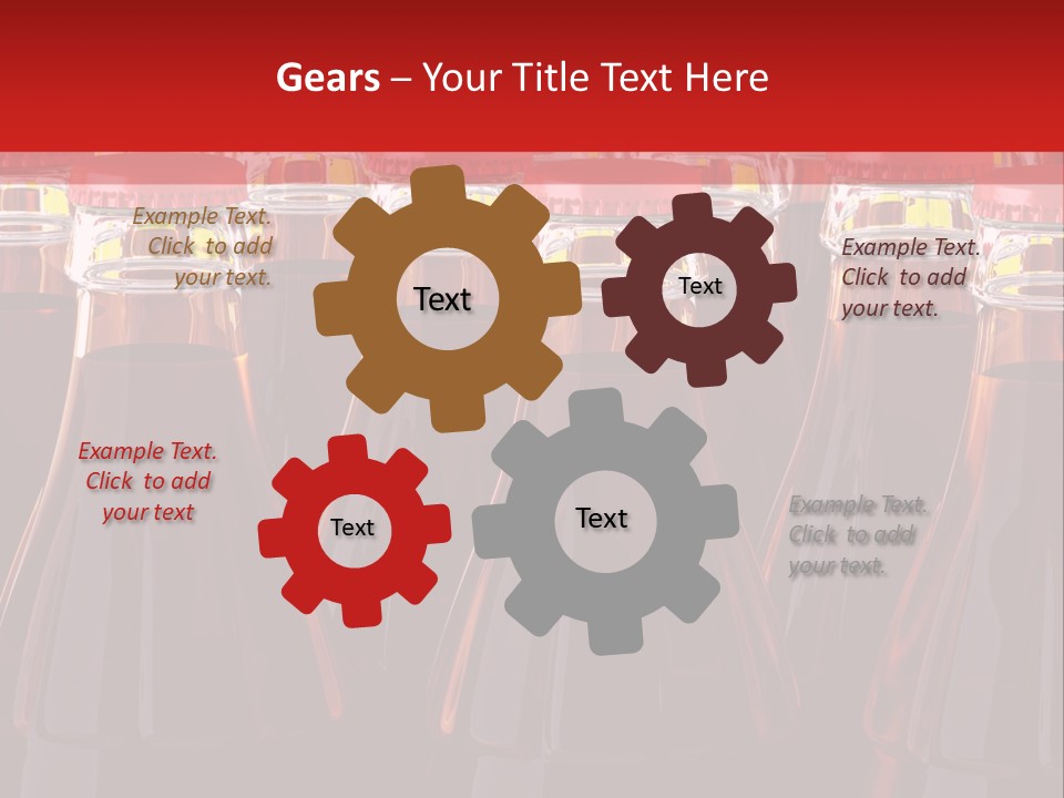 A Group Of Bottles Of Soda With Red Caps PowerPoint Template