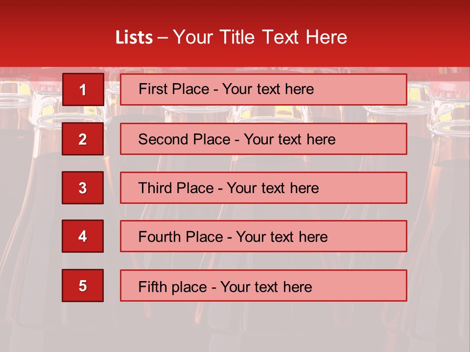 A Group Of Bottles Of Soda With Red Caps PowerPoint Template