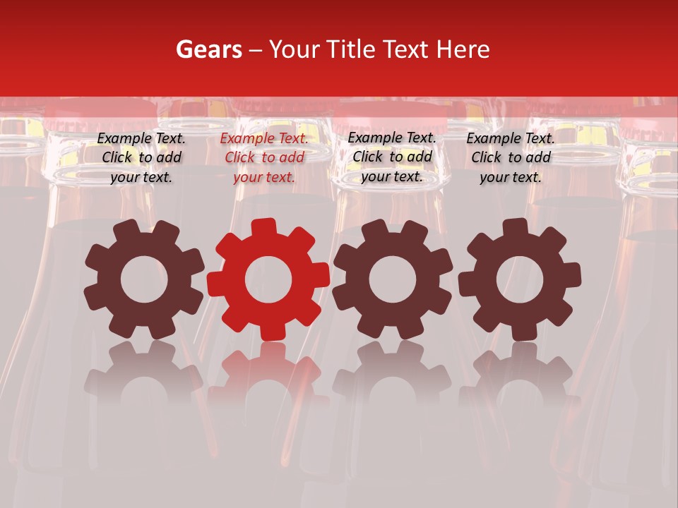 A Group Of Bottles Of Soda With Red Caps PowerPoint Template