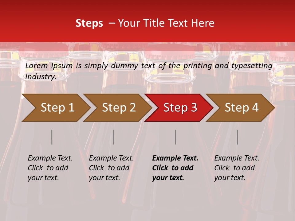 A Group Of Bottles Of Soda With Red Caps PowerPoint Template