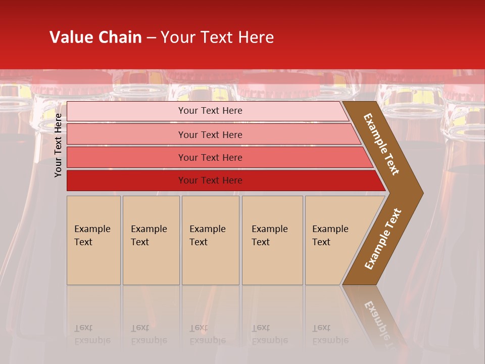 A Group Of Bottles Of Soda With Red Caps PowerPoint Template