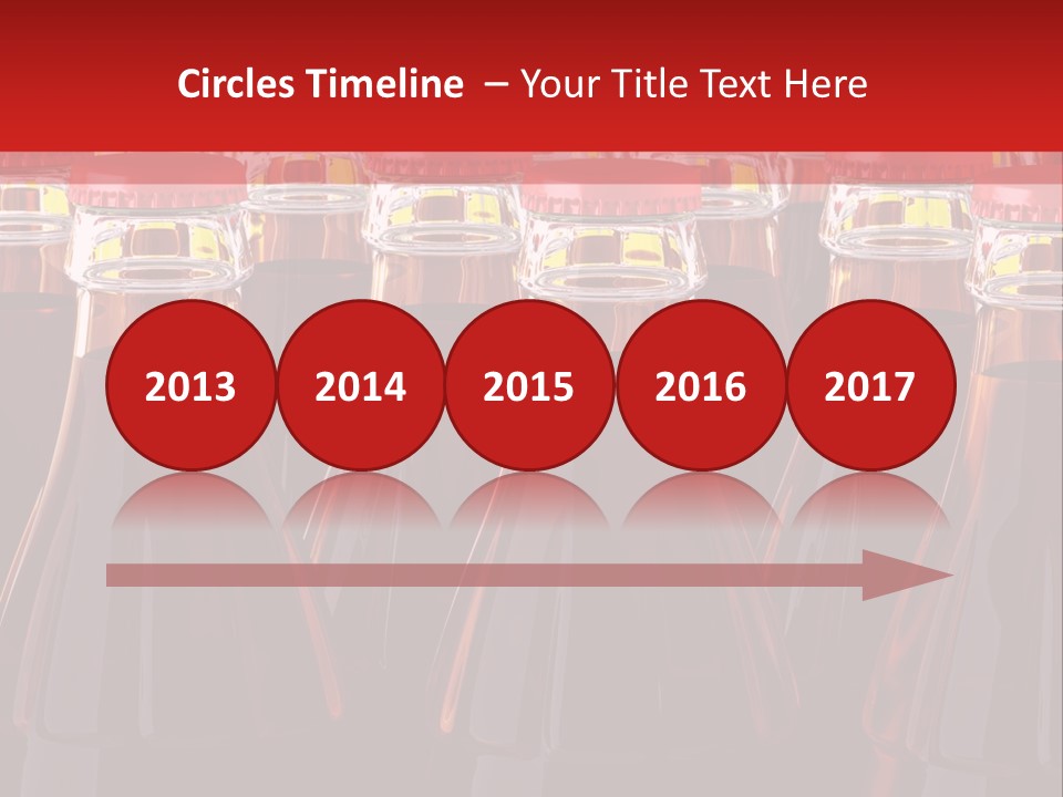 A Group Of Bottles Of Soda With Red Caps PowerPoint Template