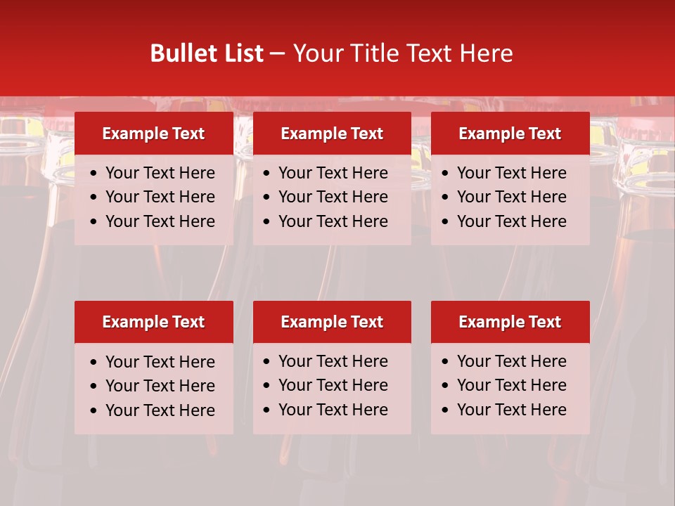 A Group Of Bottles Of Soda With Red Caps PowerPoint Template
