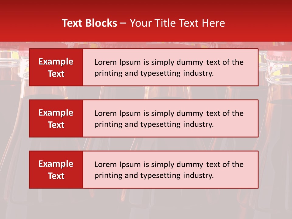 A Group Of Bottles Of Soda With Red Caps PowerPoint Template