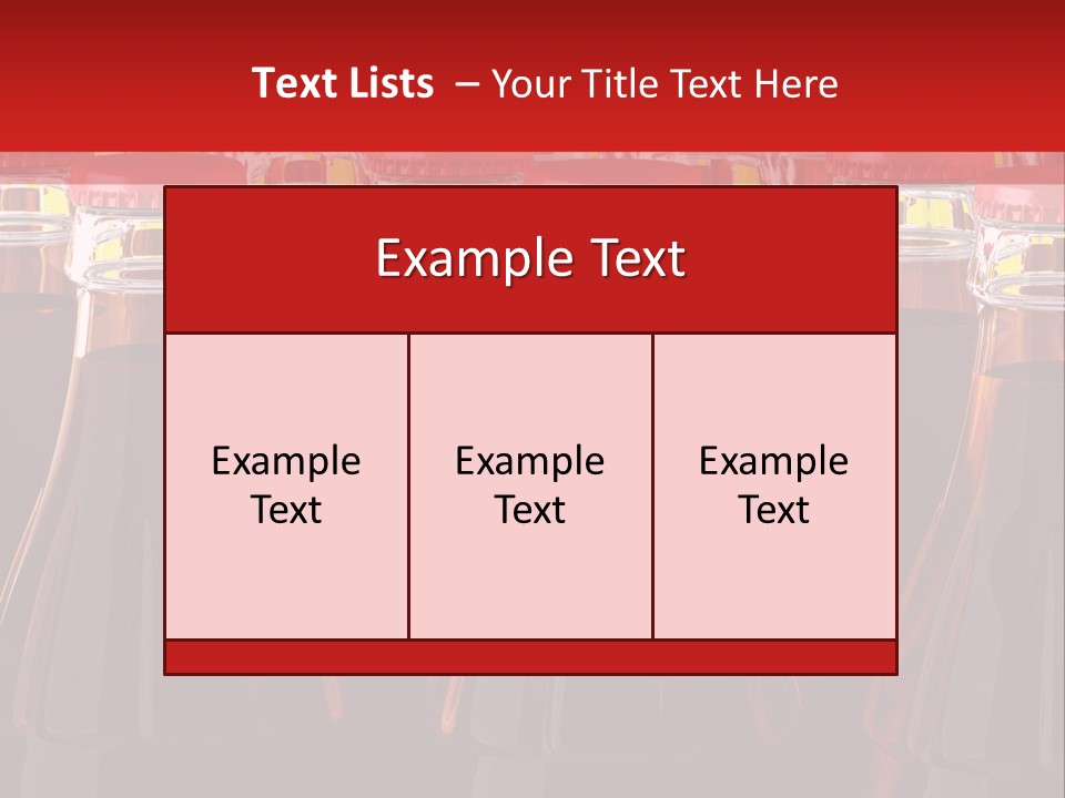 A Group Of Bottles Of Soda With Red Caps PowerPoint Template