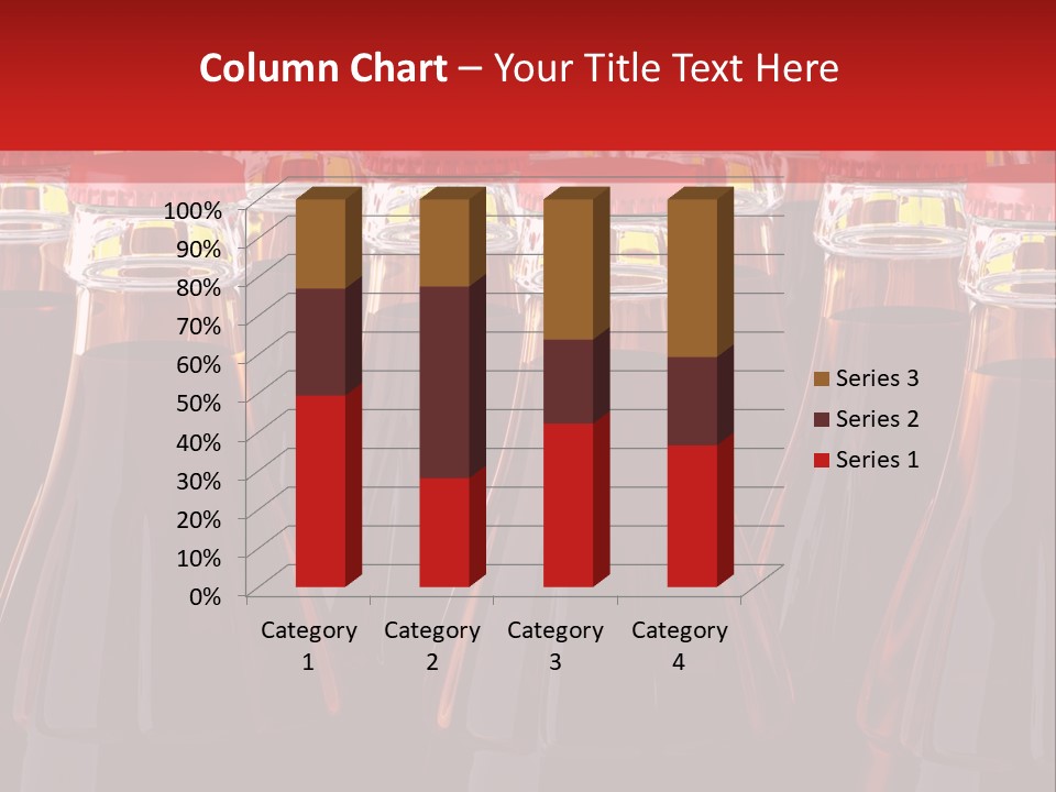 A Group Of Bottles Of Soda With Red Caps PowerPoint Template