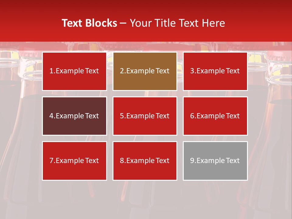 A Group Of Bottles Of Soda With Red Caps PowerPoint Template