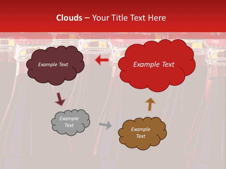 A Group Of Bottles Of Soda With Red Caps PowerPoint Template