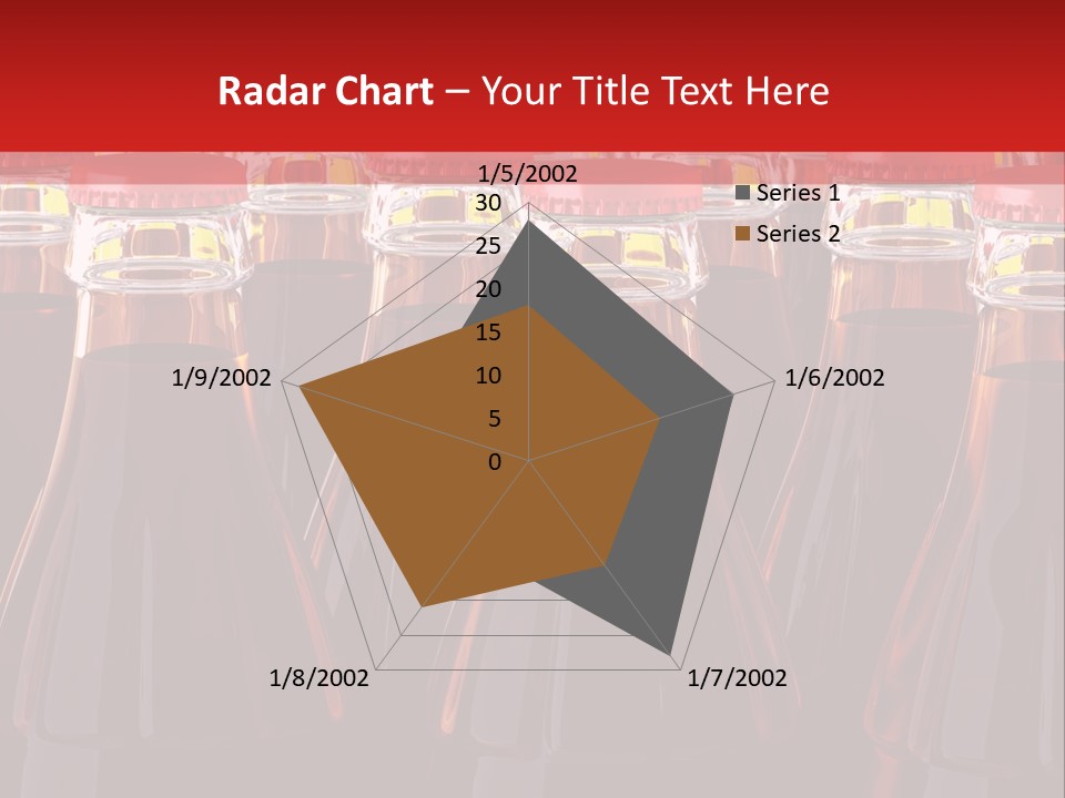A Group Of Bottles Of Soda With Red Caps PowerPoint Template
