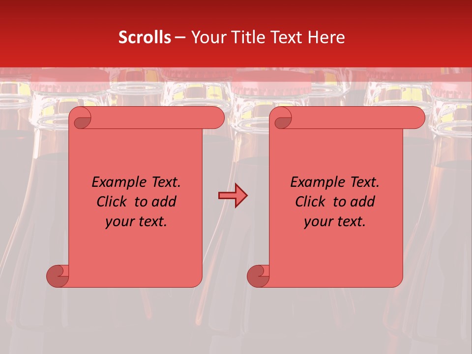 A Group Of Bottles Of Soda With Red Caps PowerPoint Template