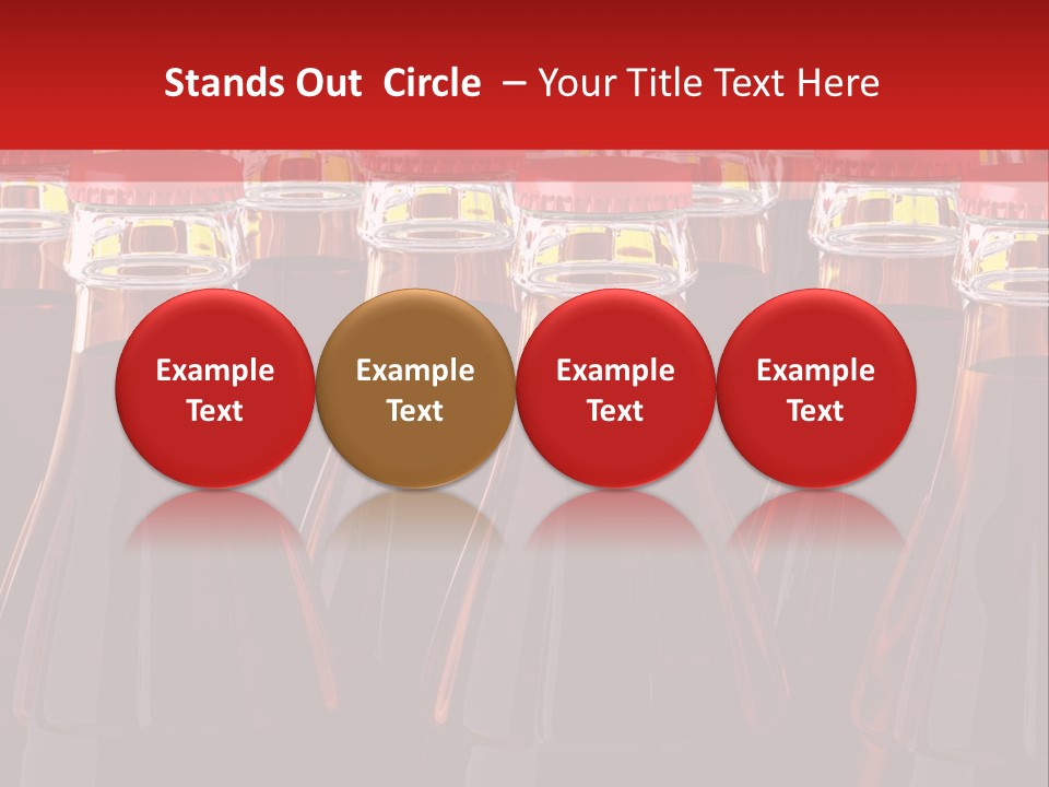 A Group Of Bottles Of Soda With Red Caps PowerPoint Template
