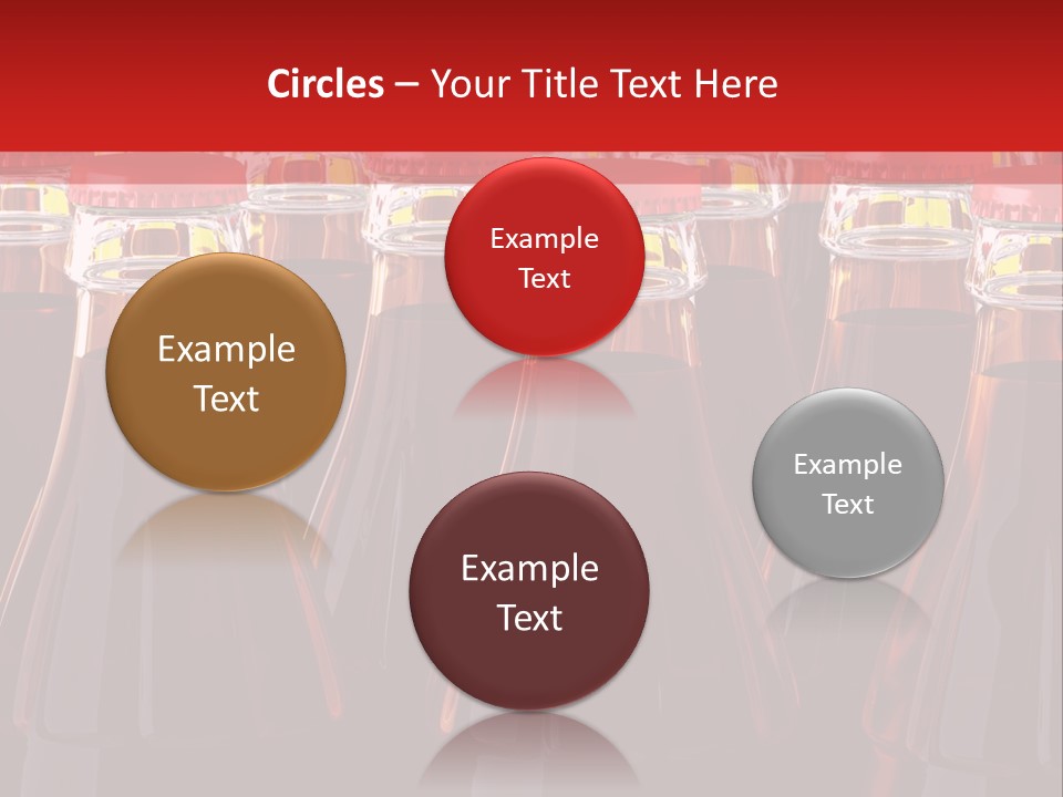 A Group Of Bottles Of Soda With Red Caps PowerPoint Template