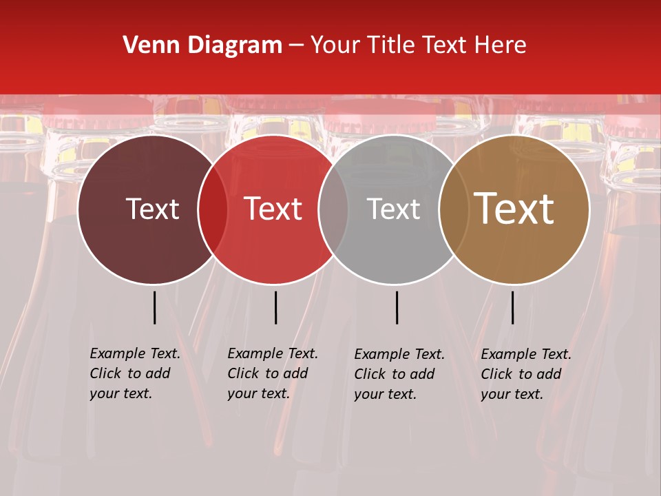 A Group Of Bottles Of Soda With Red Caps PowerPoint Template