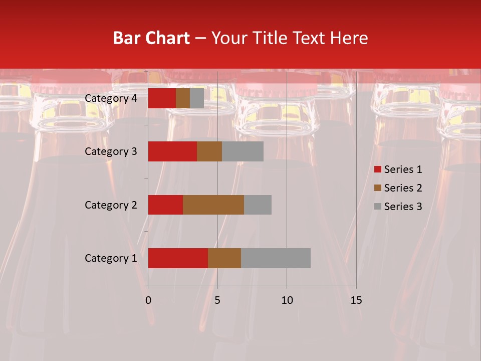 A Group Of Bottles Of Soda With Red Caps PowerPoint Template