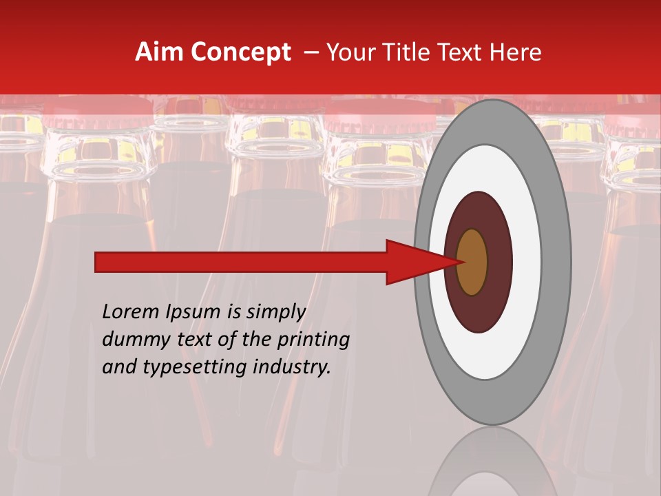 A Group Of Bottles Of Soda With Red Caps PowerPoint Template