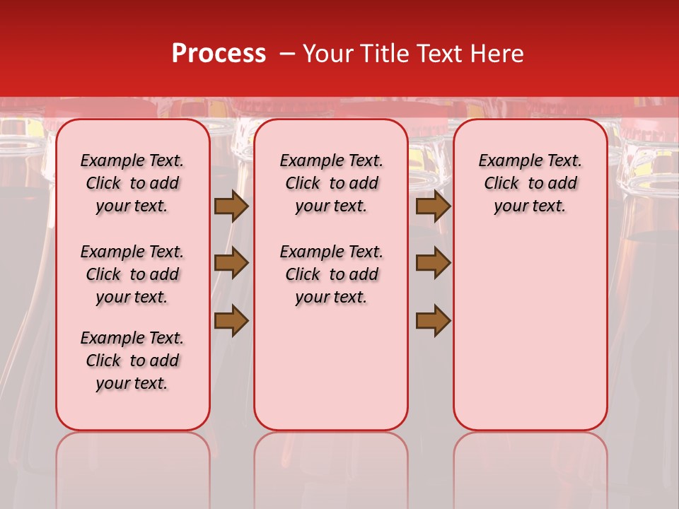 A Group Of Bottles Of Soda With Red Caps PowerPoint Template