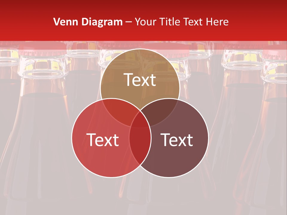 A Group Of Bottles Of Soda With Red Caps PowerPoint Template