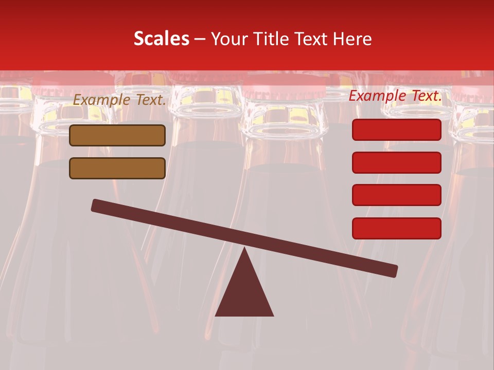 A Group Of Bottles Of Soda With Red Caps PowerPoint Template