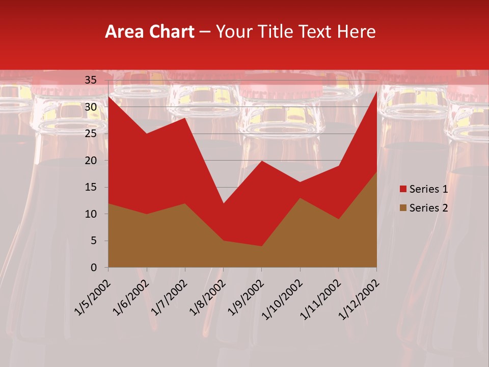 A Group Of Bottles Of Soda With Red Caps PowerPoint Template